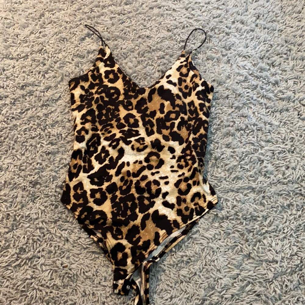 Leopard print body suit